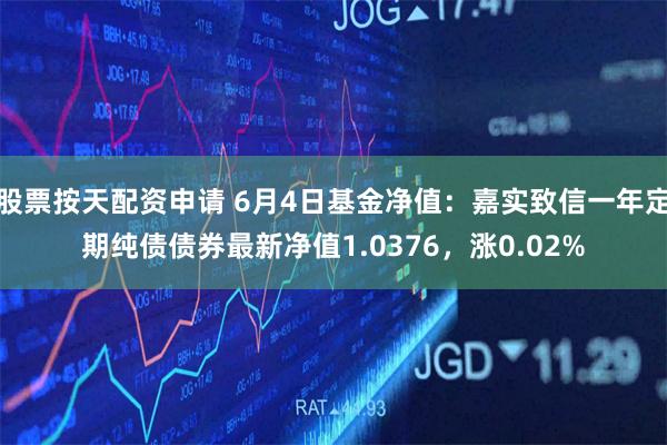 股票按天配资申请 6月4日基金净值：嘉实致信一年定期纯债债券最新净值1.0376，涨0.02%