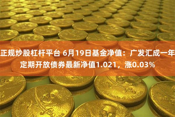 正规炒股杠杆平台 6月19日基金净值：广发汇成一年定期开放债券最新净值1.021，涨0.03%