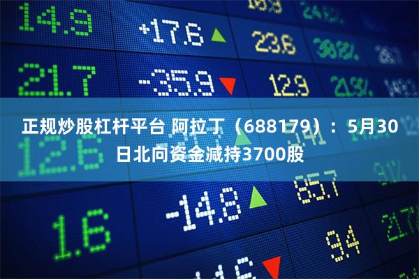 正规炒股杠杆平台 阿拉丁（688179）：5月30日北向资金减持3700股