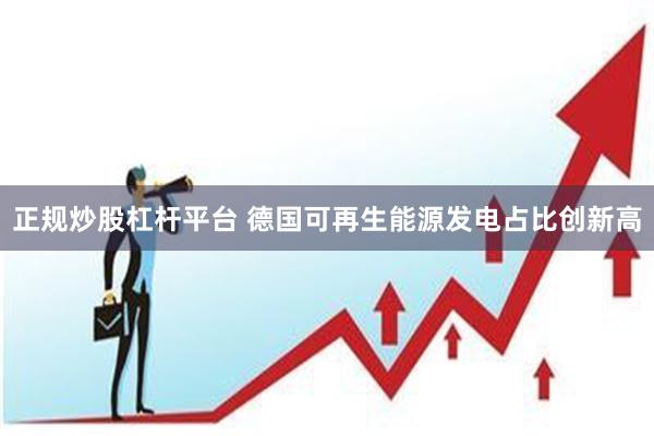 正规炒股杠杆平台 德国可再生能源发电占比创新高
