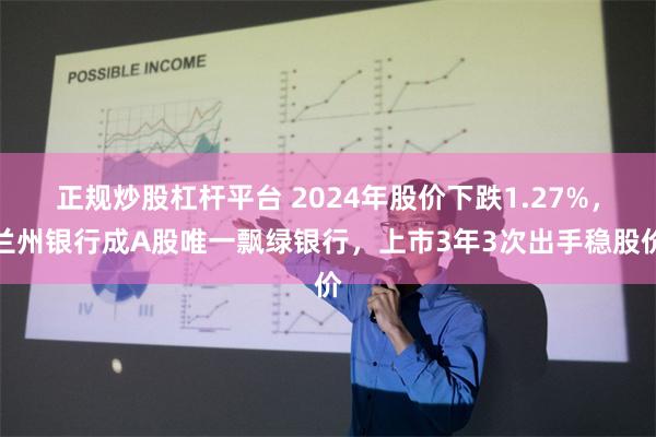 正规炒股杠杆平台 2024年股价下跌1.27%，兰州银行成A股唯一飘绿银行，上市3年3次出手稳股价